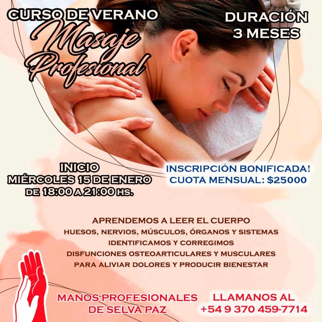 🌞 Curso de Verano de Masaje Profesional: Descubre el Poder de las herramientas más poderosas que la naturaleza te ha otorgado: TUS MANOS! 🌞